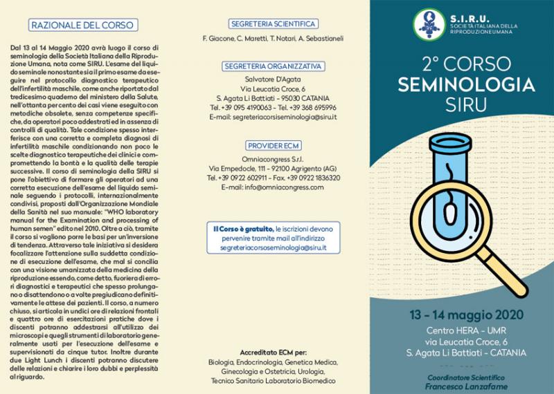Secondo Corso di Seminologia SIRU